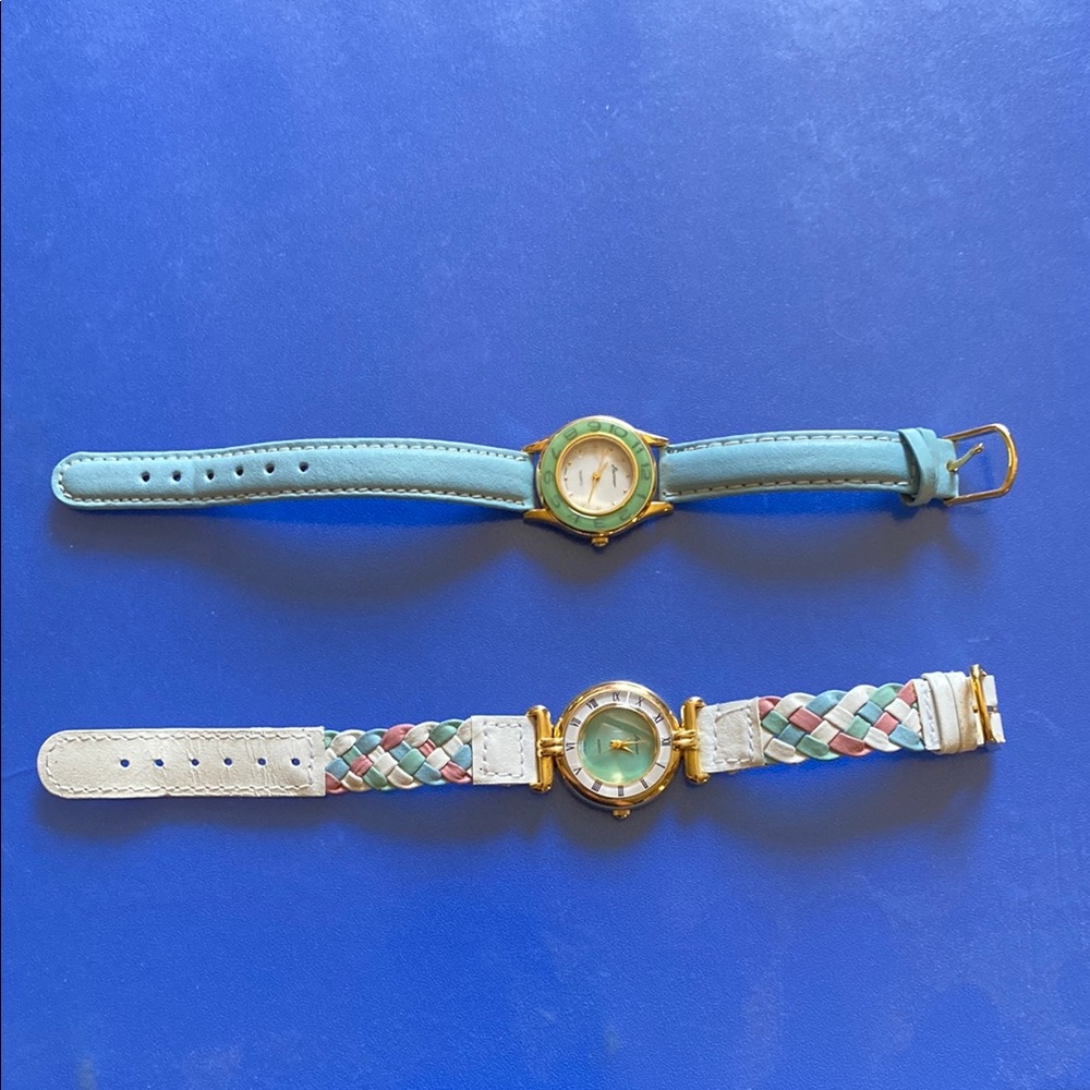 Gold and Blue Watch with Braided Strap 2 watches Jacmor